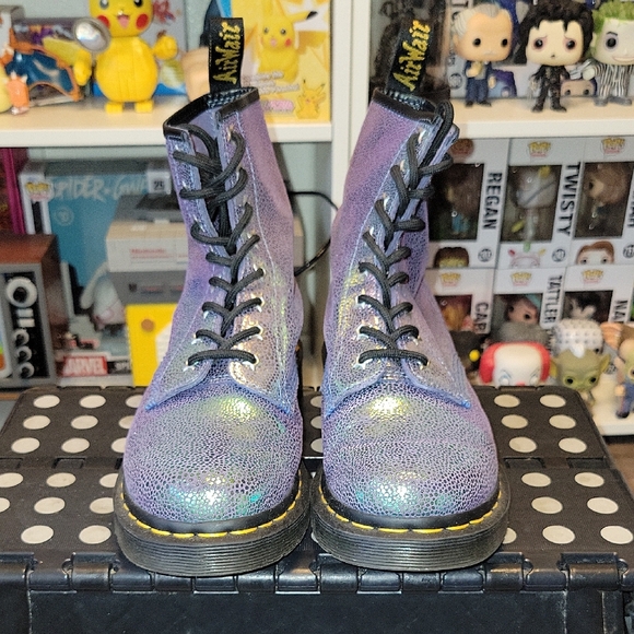 Dr. Martens Shoes - Dr. Martens Mermaid Iridescent Purple Boots